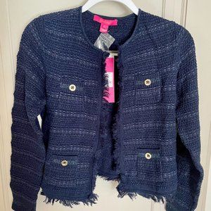 Lilly Pulitzer Beckington Cardigan/True Navy Metallic